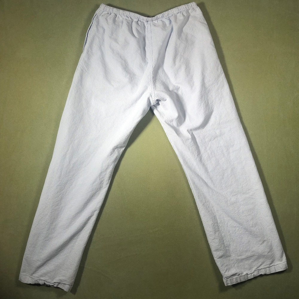 Brandy Melville Pants Womens One Size Blue White Striped Seersucker Drawstring - Picture 7 of 16